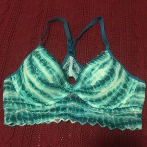 VS Pink lacy push-up racer back bra